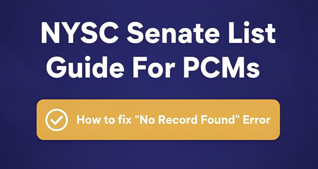How to check my name on NYSC senate list portal