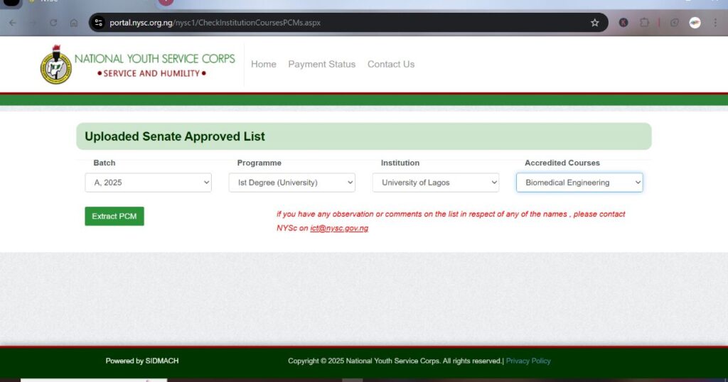 How to check NYSC graduation list step by step