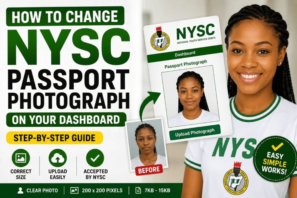 How to change NYSC passport photograph on the NYSC dashboard step by step.